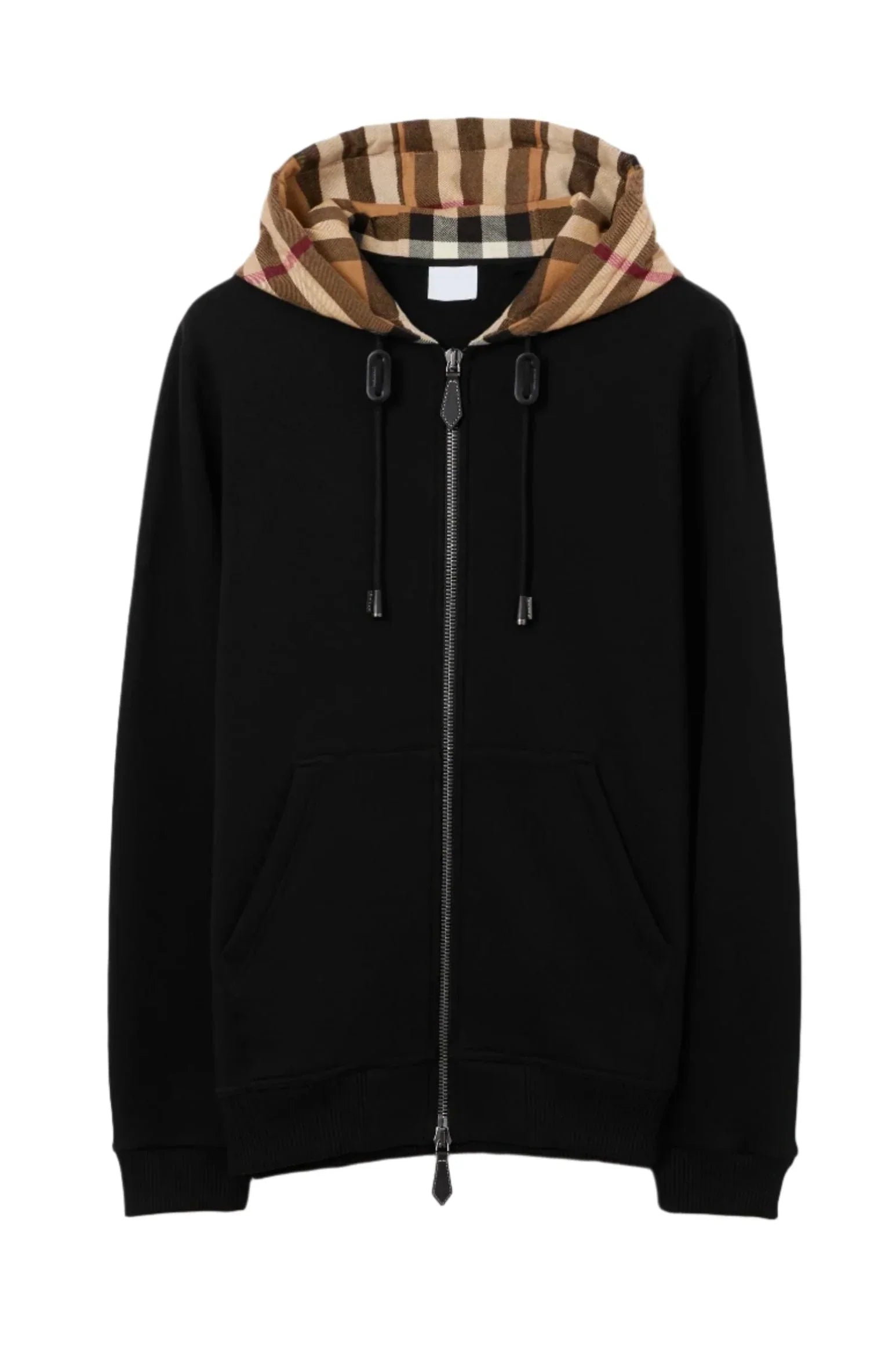 Check Printed Zip Hoodie